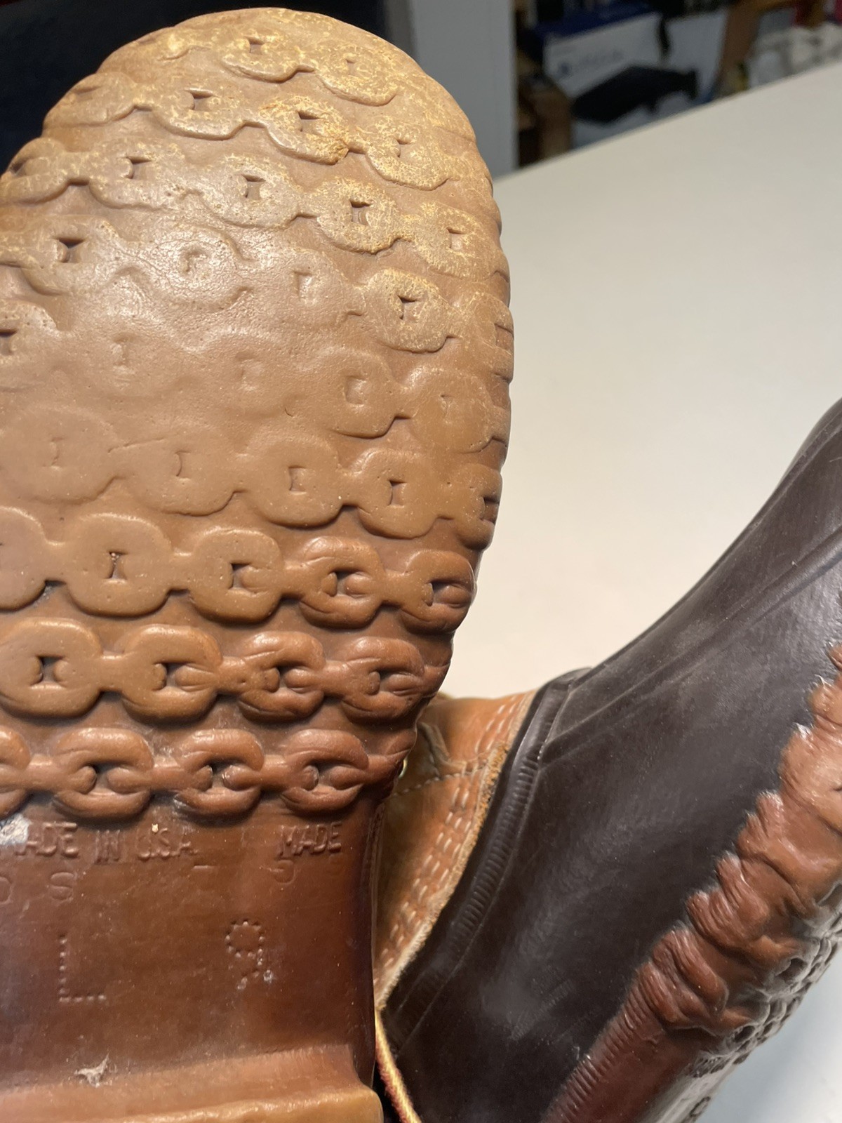 LL Bean Brown Leather Duck Boots Size 9 Women’s Maine Hunting Shoe Outdoors
