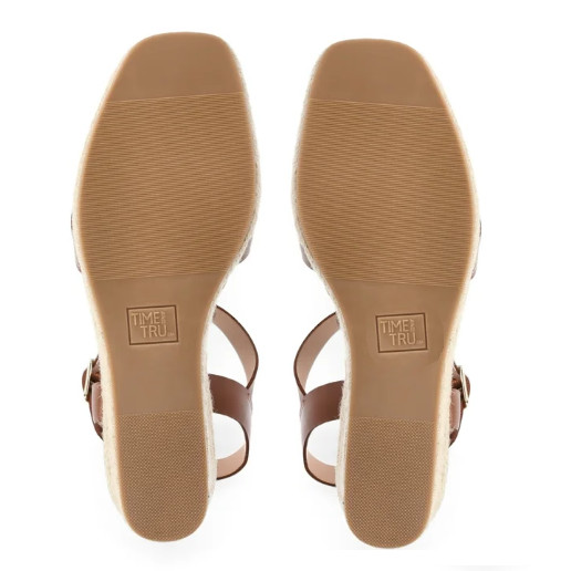 N.W.T – Time and Tru Women’s Brown Espadrille Wedge Sandals Size 7 1/2