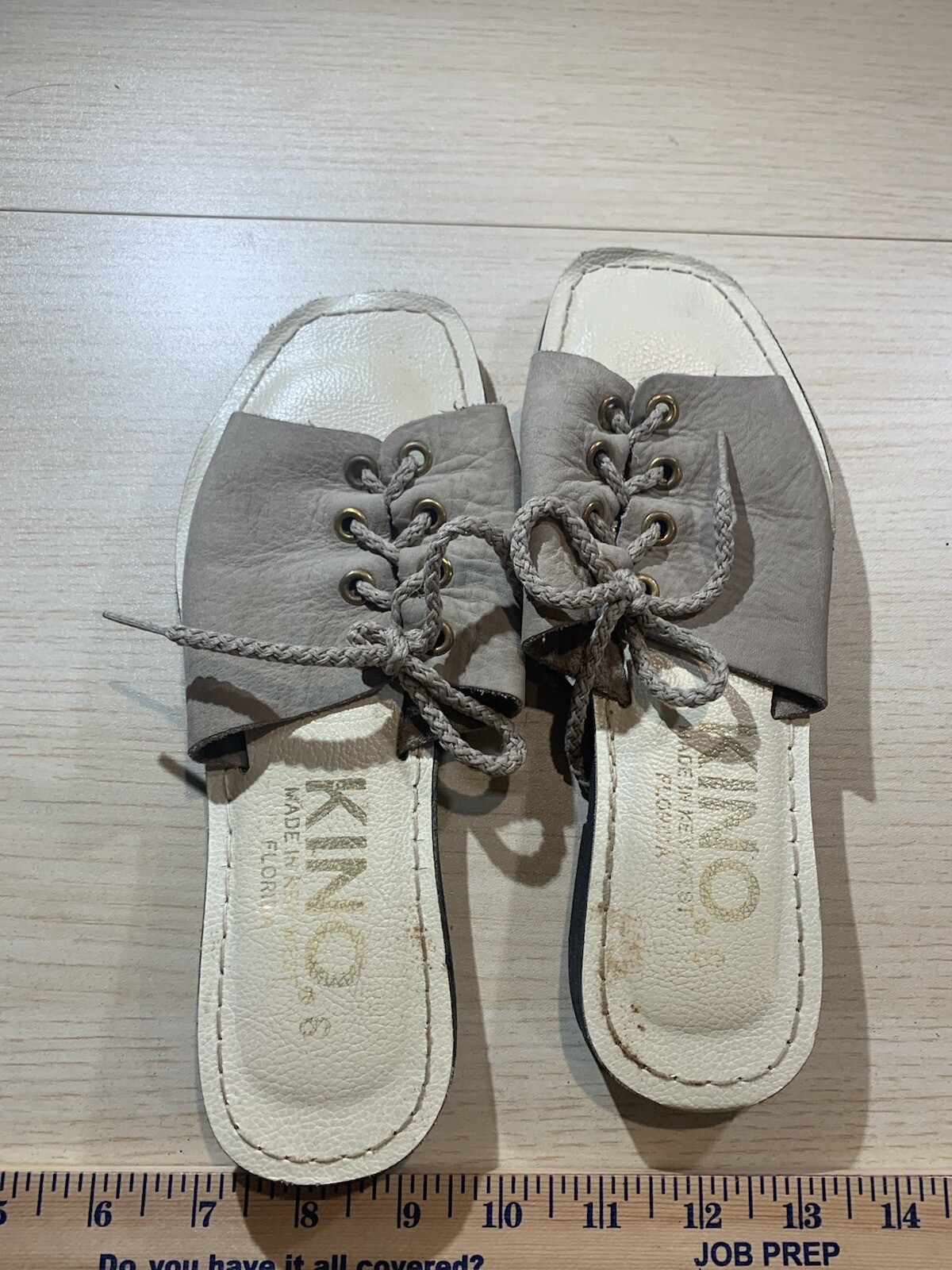 Kino Rare Beige Leather lace up Sandal Rare Style From Key West FL, Women’s sz