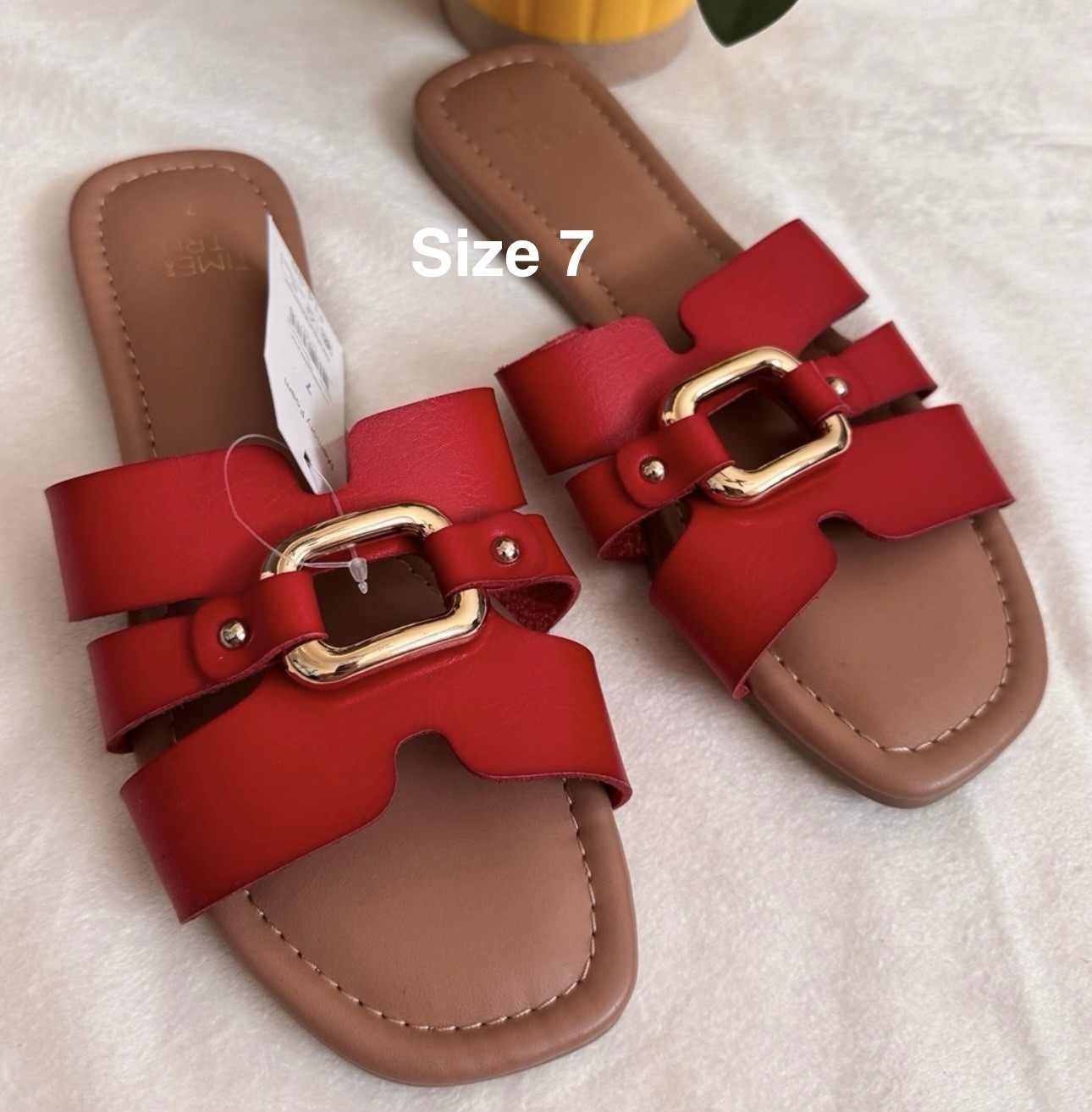 Time and Tru Women’s Hardware Slide Sandal, Size 7