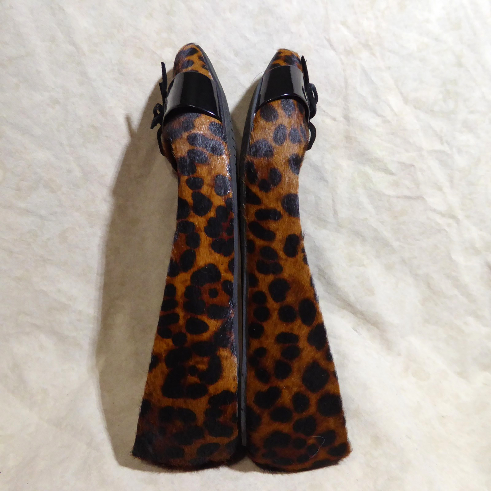 🥿 Kenneth Cole Reaction Ballet Flats sz 9.5 M Leopard Calf Hair; Bow Straps