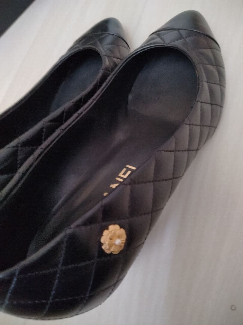 CHANEL Pumps Size 24cm 38 Calfskin High Heels Classic Style