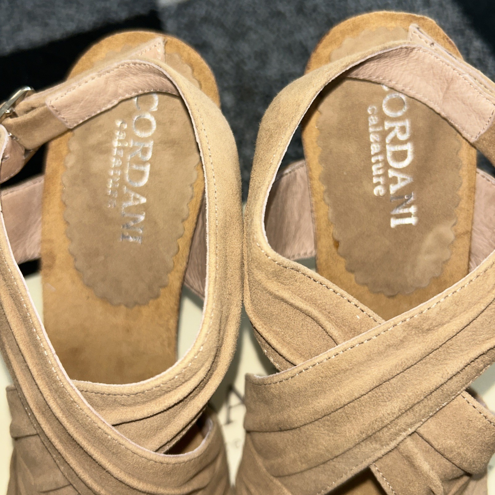 CORDANI BRAND STRAPPY SUEDE HEEL ‘RUSSELL’, SIZE 38