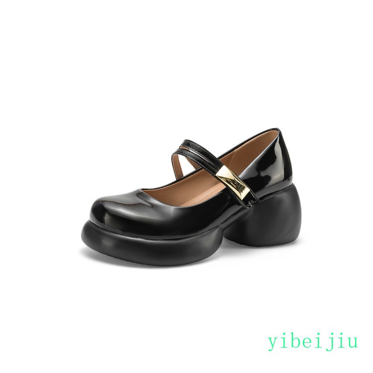 Womens Big Round Toe Mary Jane Mid Chunky Heel Dress Formal Shoes Spring Autumn