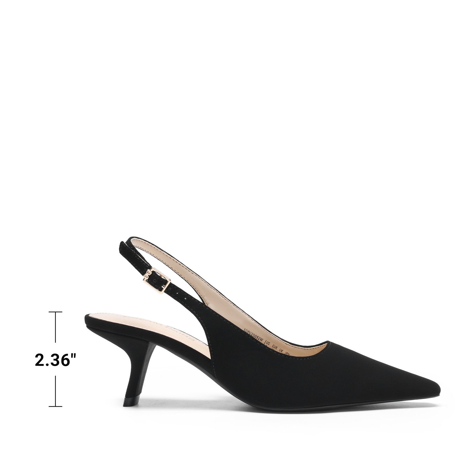 Women 2.36 inch Kitten Heels Slingback Pointed Toe Office Work Dress Pumps