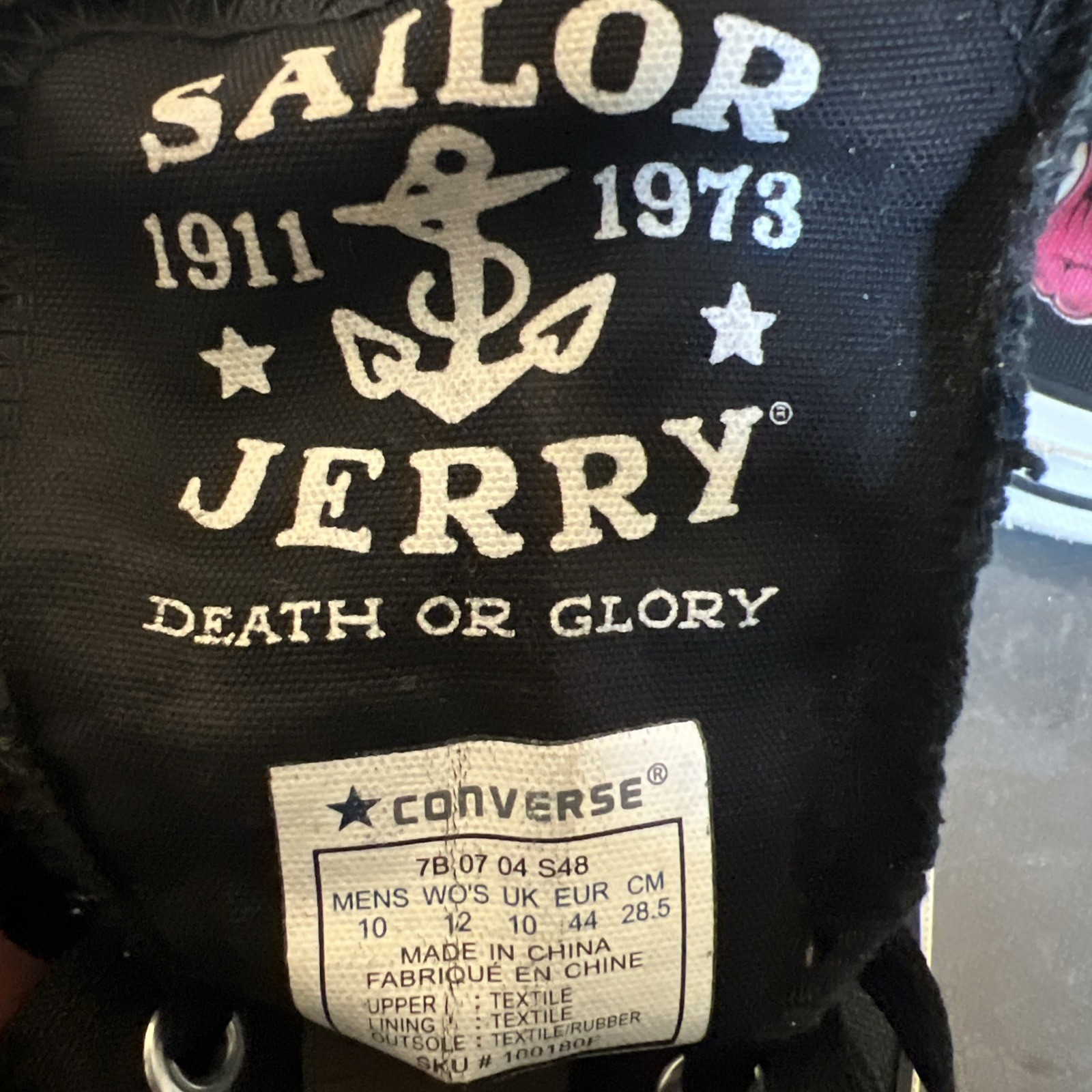 Converse All Star Sailor Jerry Pin Up Tattoo Hi Top Shoes Chuck Taylor M10 W12