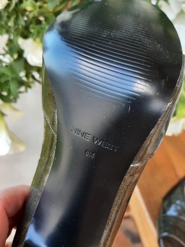 women nine west heels khaki synthetic leather 36.5