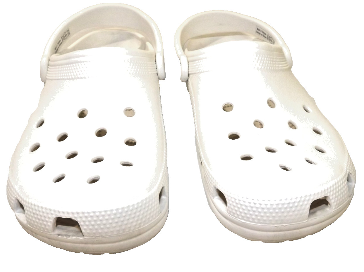 Crocs Unisex Adult Classic Unlined Clog Shoes Mens Size 7 Womens 9 White