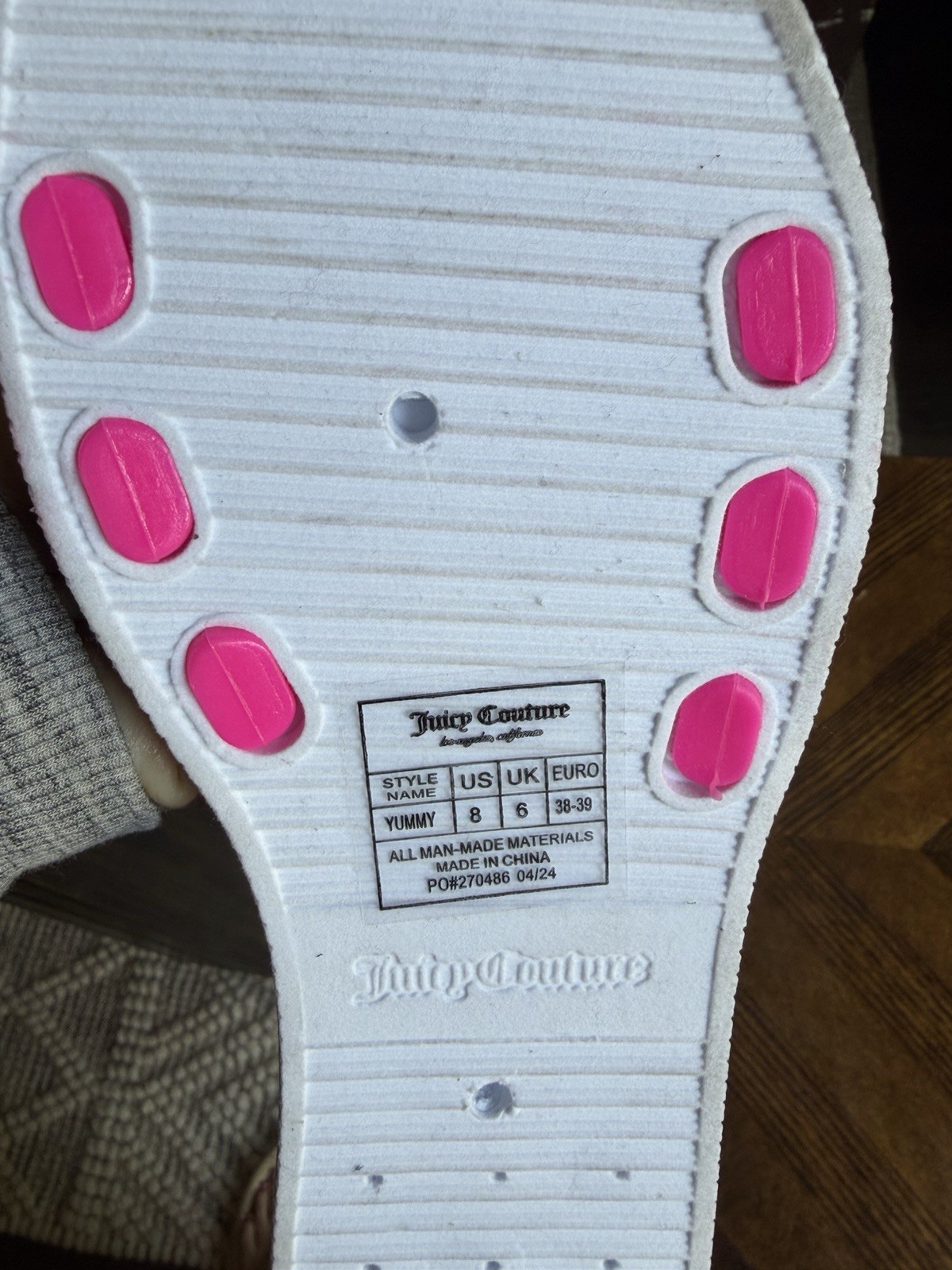 Juicy Couture Sparkly Checkered Slides Size 8.5