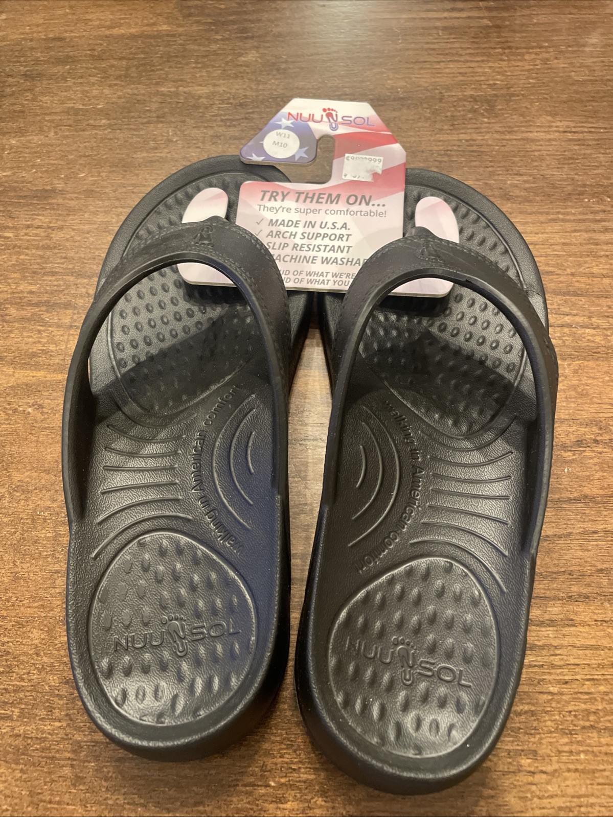 NUUSOL Cascade Women’s Flip Flop Eclipse Black W 11 M10 USA Made New