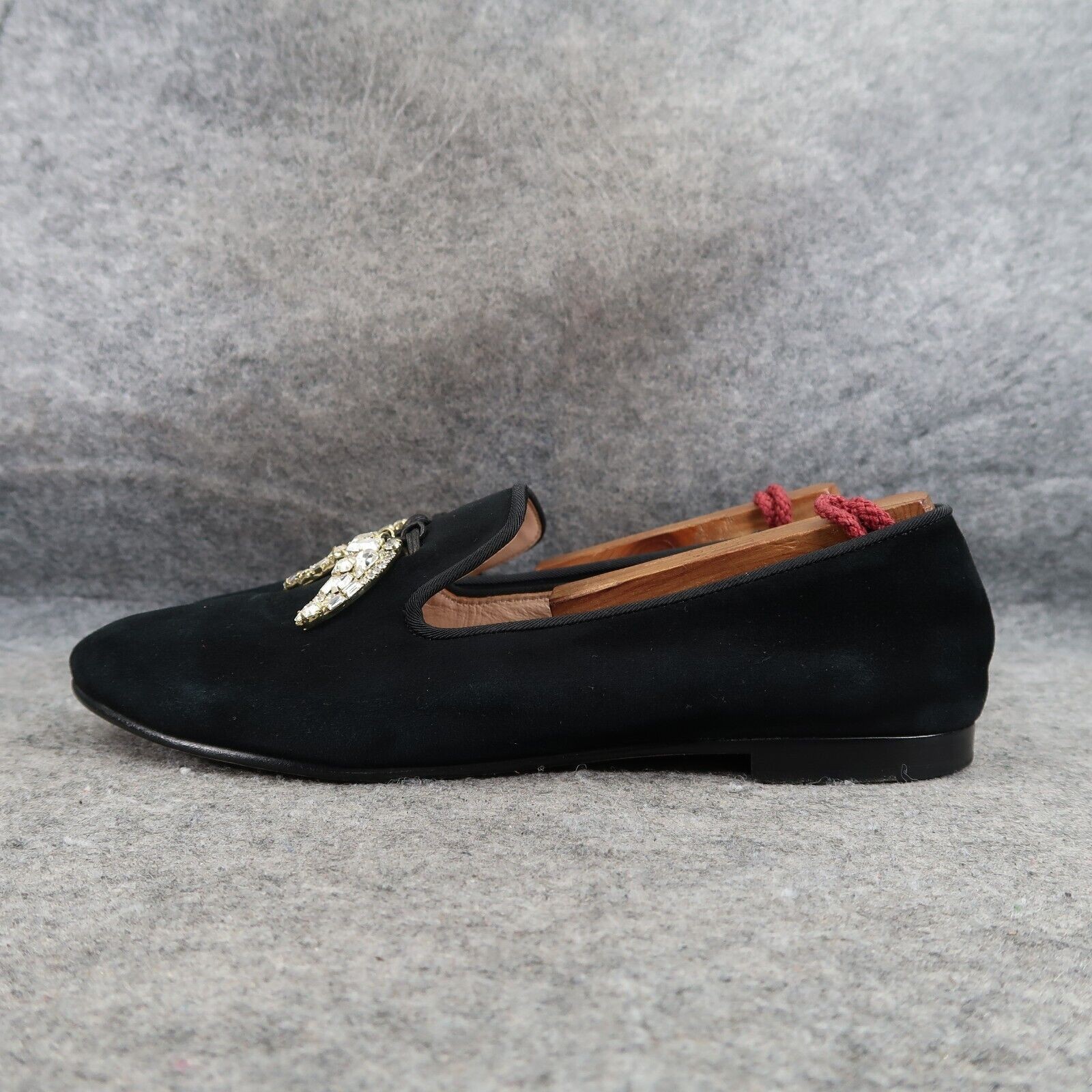 Giuseppe Zanotti Shoes Women 36 Slipper Loafer Shark Crystal Charm Fashion Black