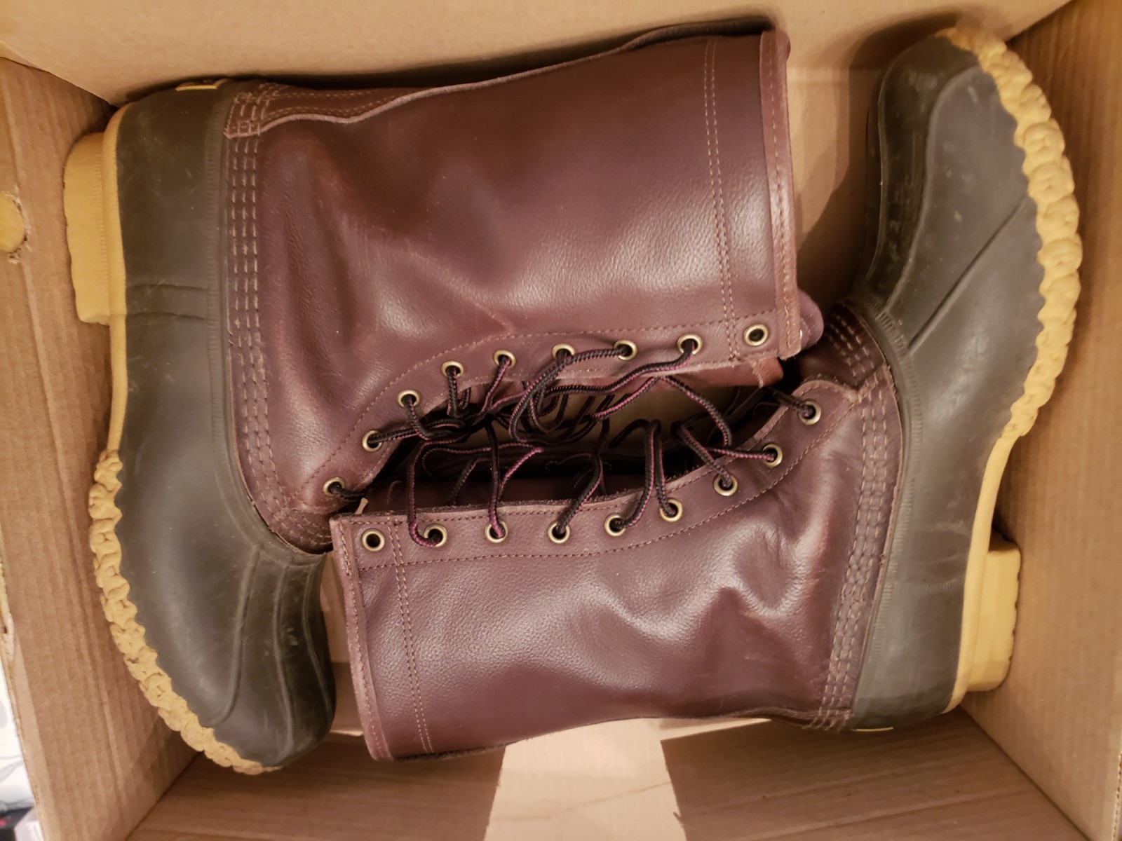 🥾EUC 🥾 L.L. Bean🥾 MENS 8” LLBEAN HUNTING BOOTS Brown LEATHER GoreTex; Size 9M
