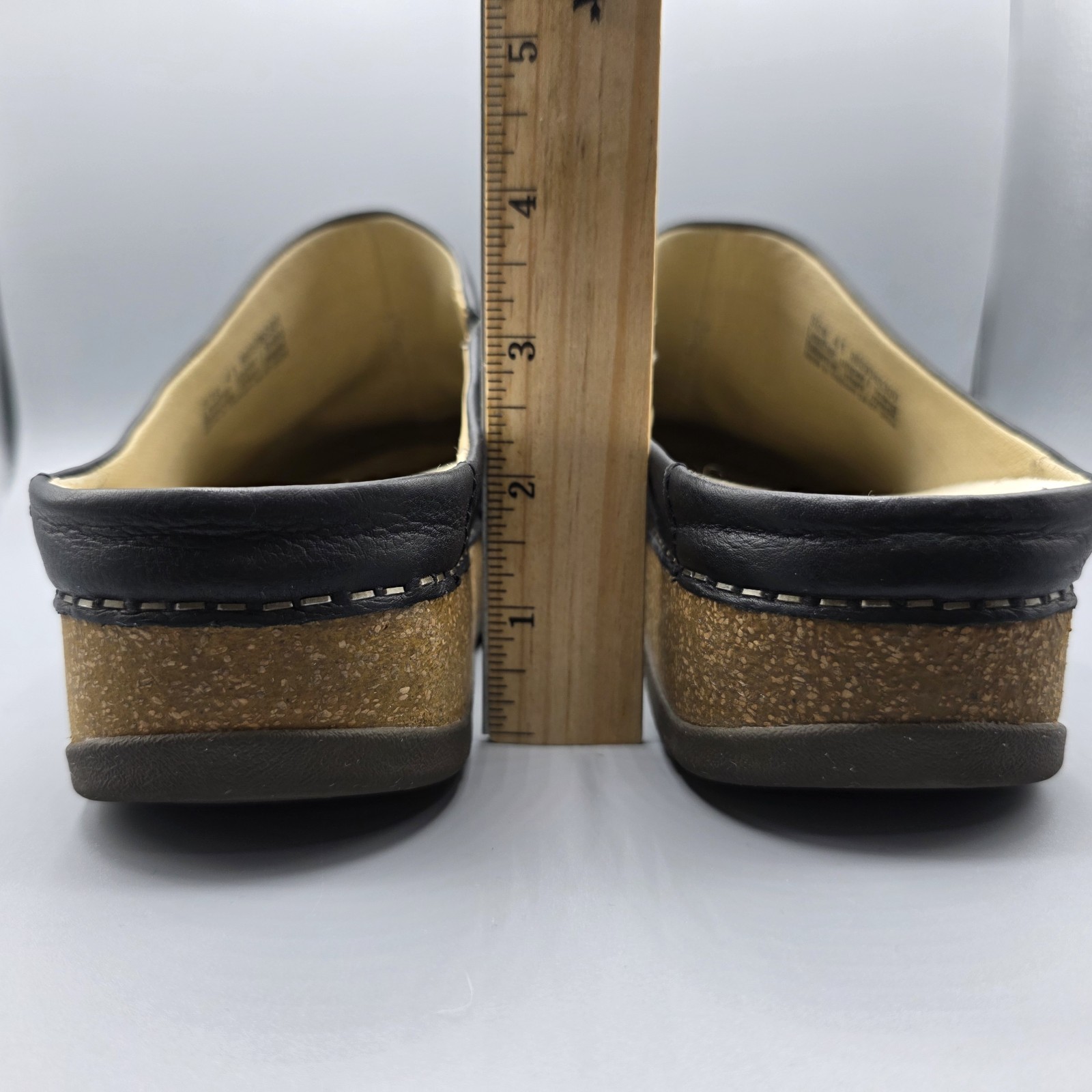 Dansko Mariella Clogs Womens 41 Black Leather Mules Slip On Comfort Shoes Cork