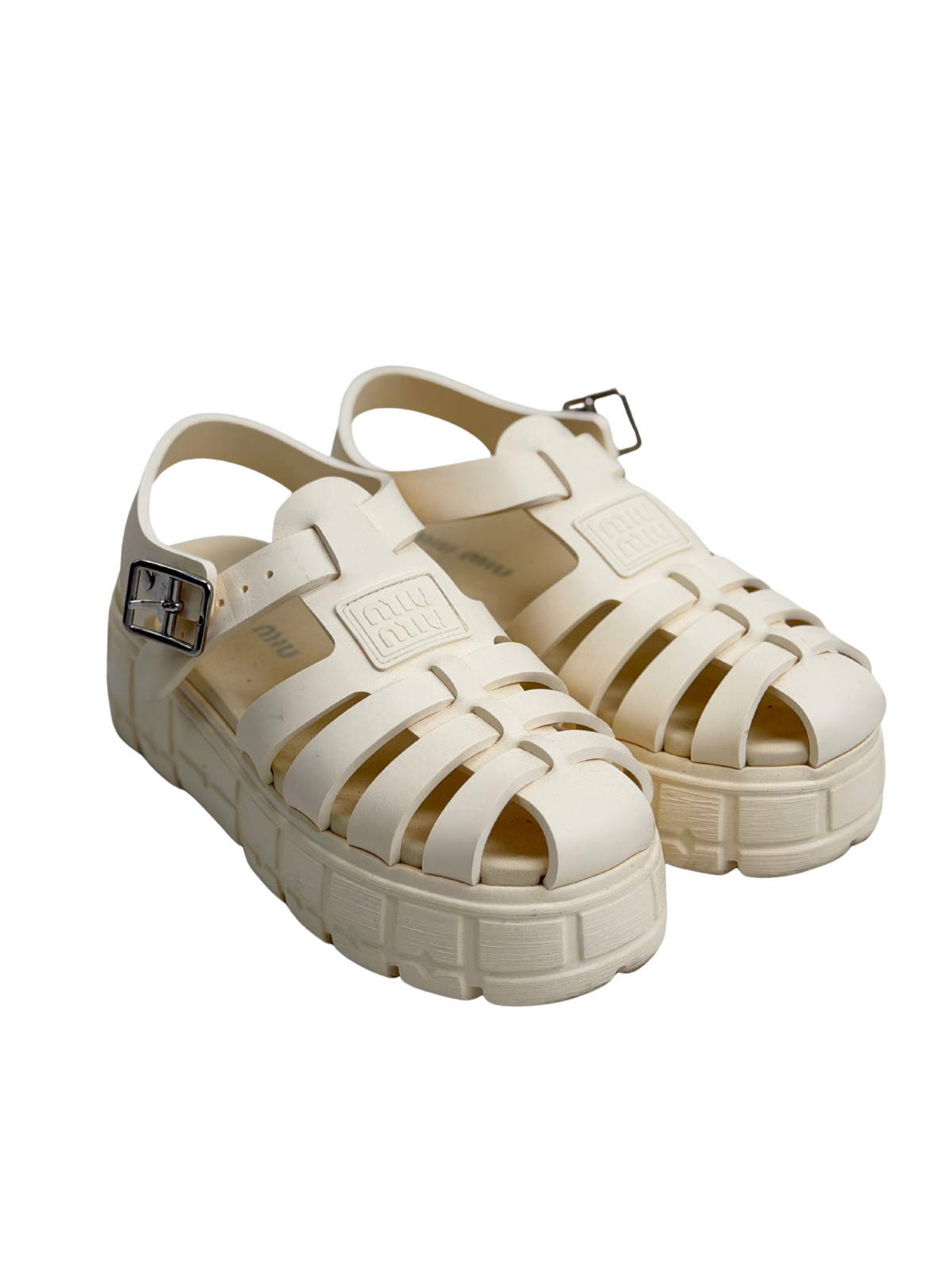 Women’s MIU MIU EVA Platform Cage Sandals. Size: 37 EU.