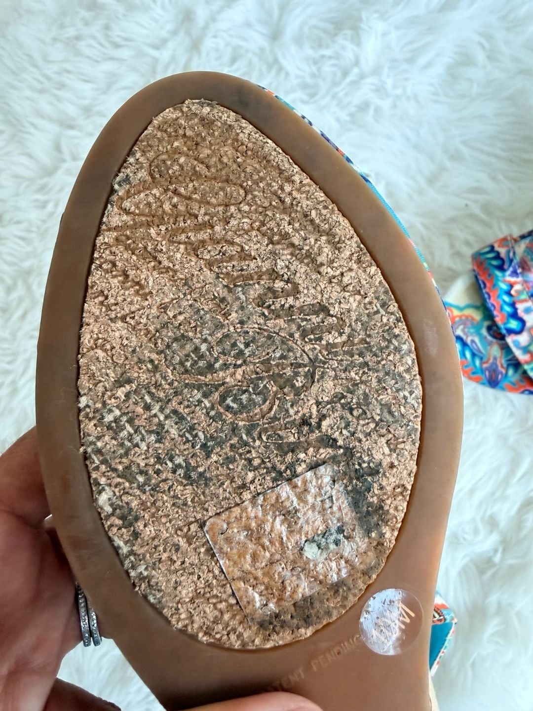 Gianni Bini Blue Multi-Colored Paisley Print Ankle Strap Wedge Sandals