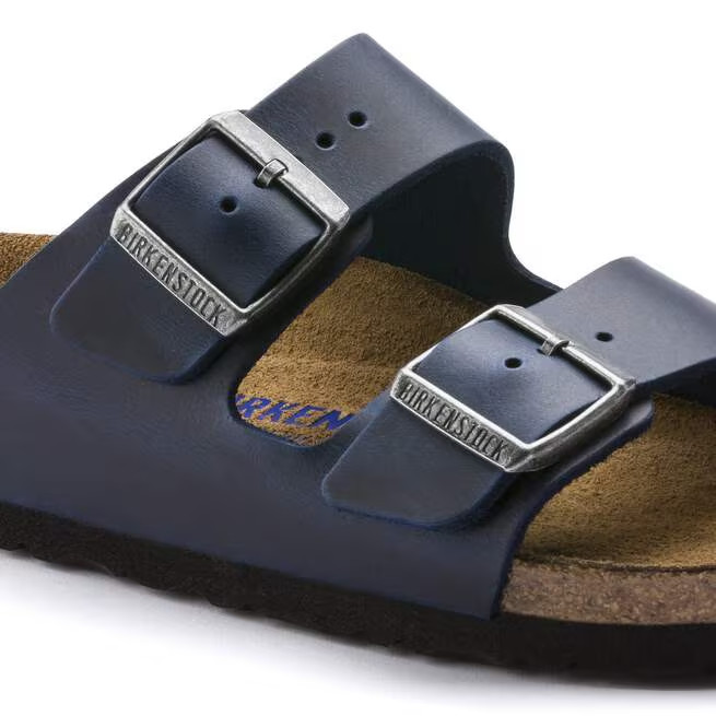 Birkenstock Arizona Blue Oiled Leather Soft Footbed Sandals Size EU 37-45 Unisex