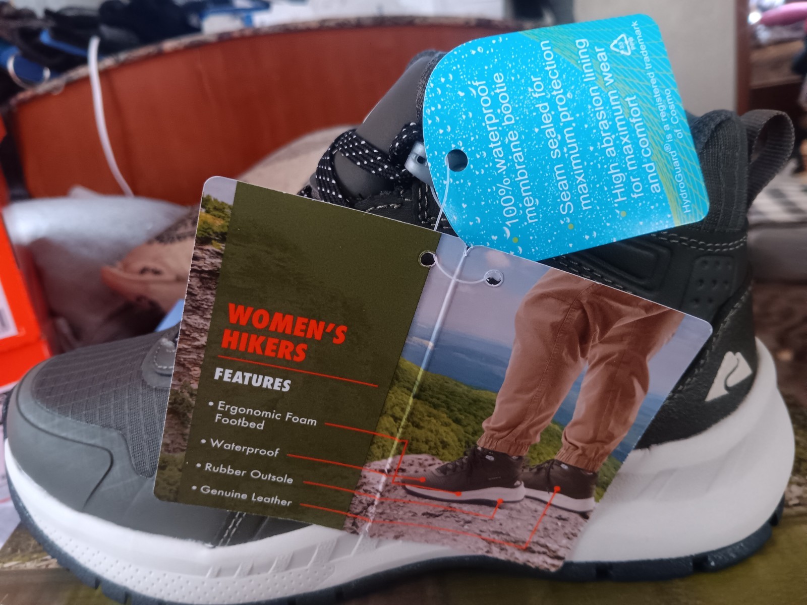 Ozark Trail Women’s Size 6 Olive Leather Waterproof Tech Hiker Boot Shoes NWT