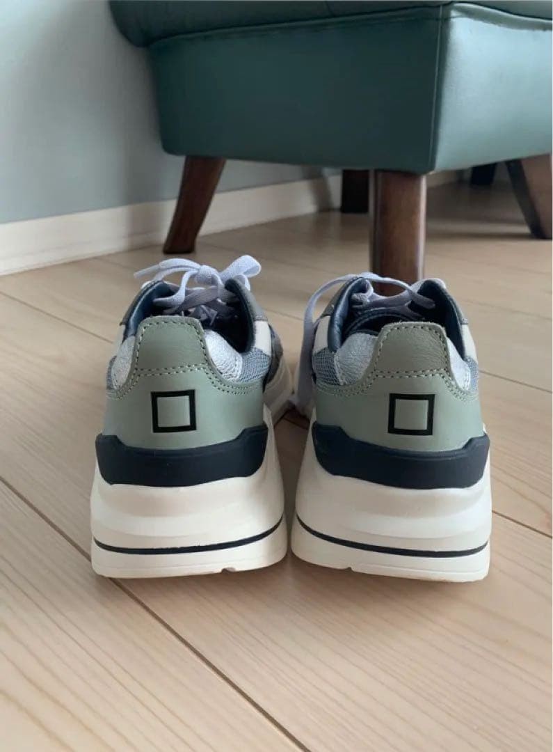 D.A.T.E. FUGA Sneakers Gray 22.5cm Layered Design Women’s Shoes