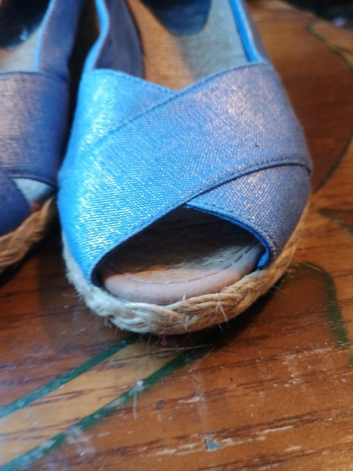 Lauren Ralph Lauren Cecilia Espadrille Wedge Sandals Size 8 Periwinkle