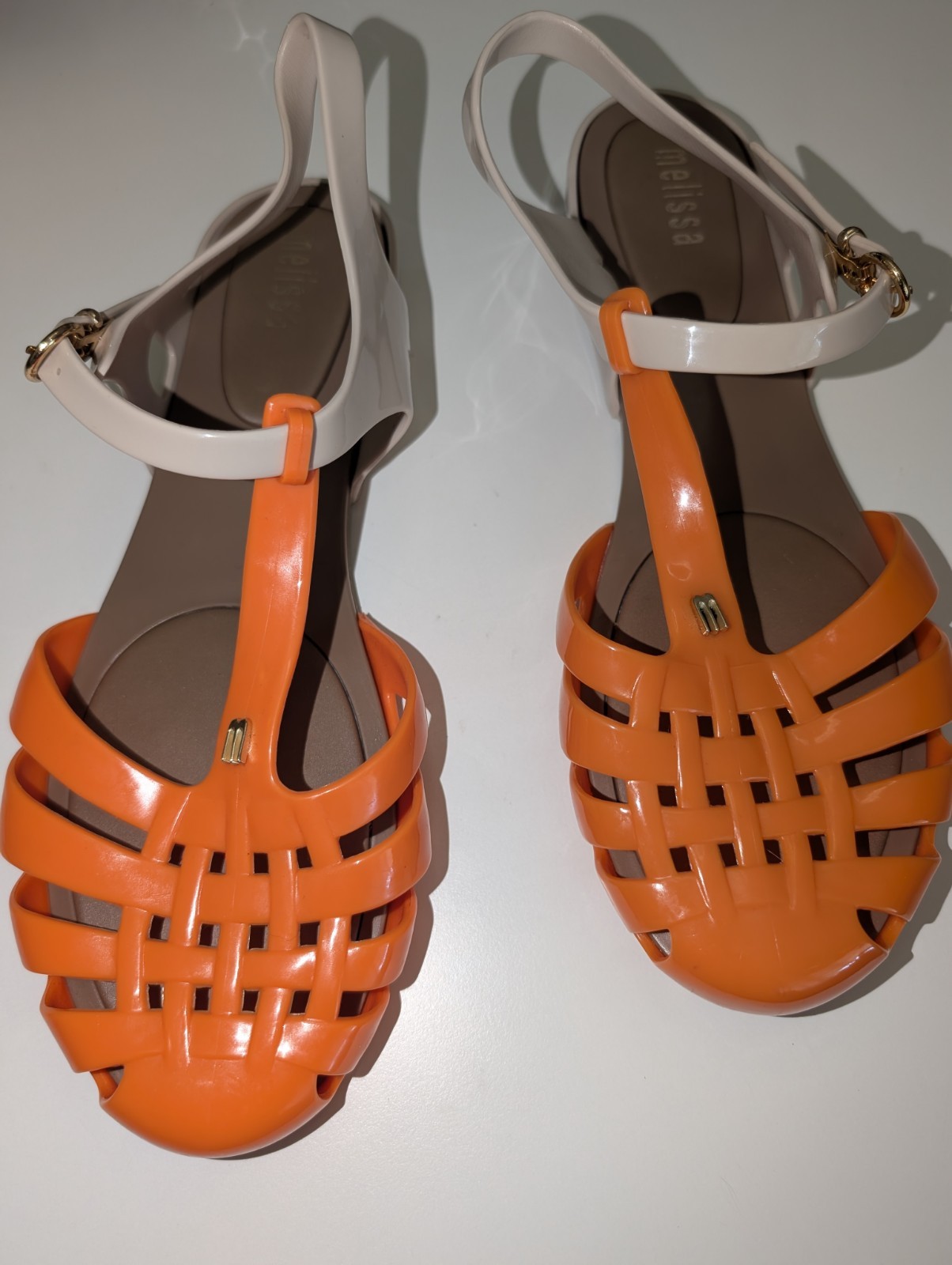 Melissa Aranha Hits Jelly Sandals Orange Beige Woman’s Size 10