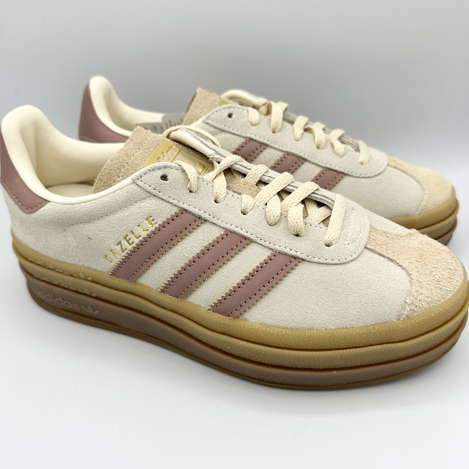 adidas Gazelle Bold Cream Clay Beige Pink Sand Strata Women’s Sizes 6-10 JS3893