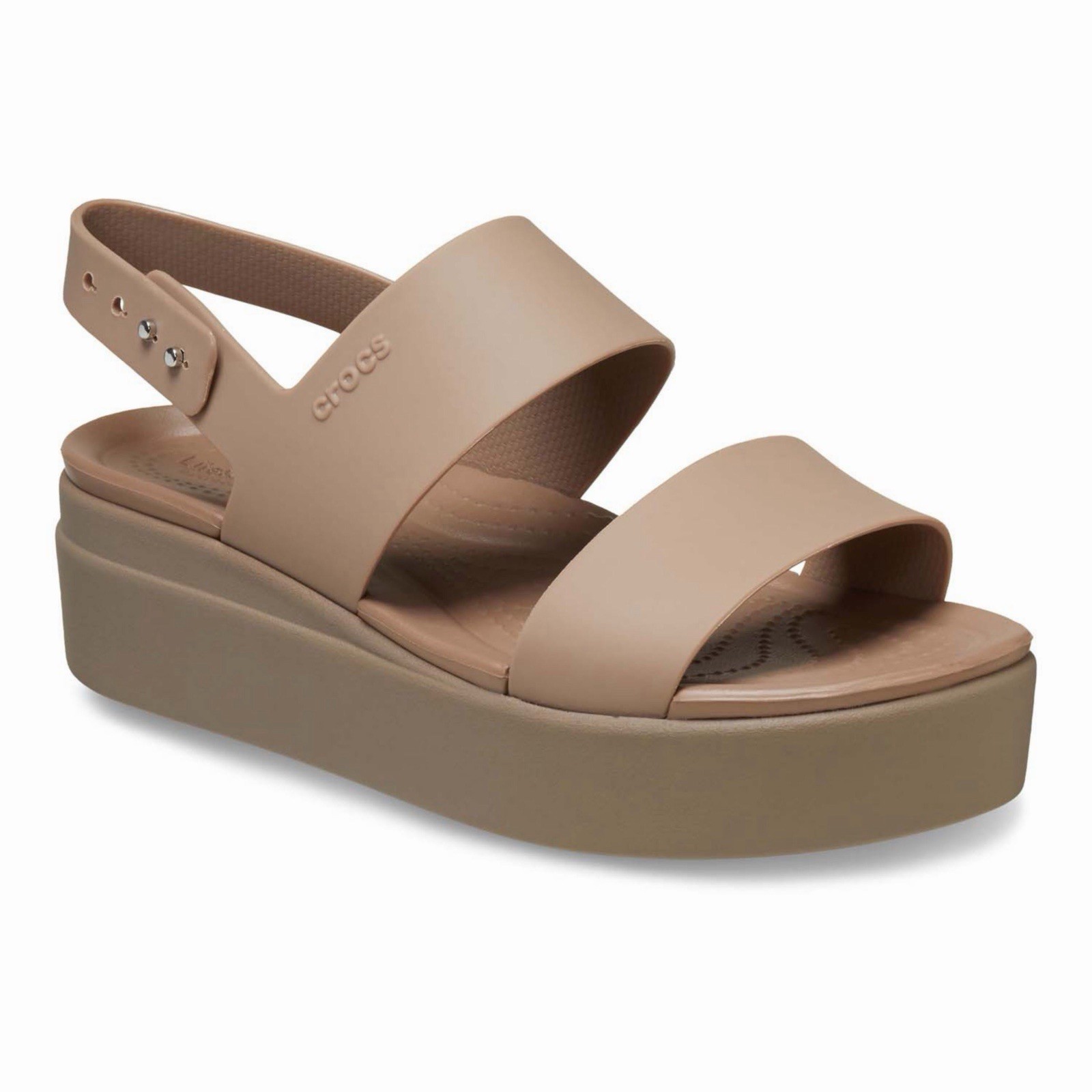 Crocs Brooklyn Low Wedge Cashew Sandals. Sz 9. NWT!