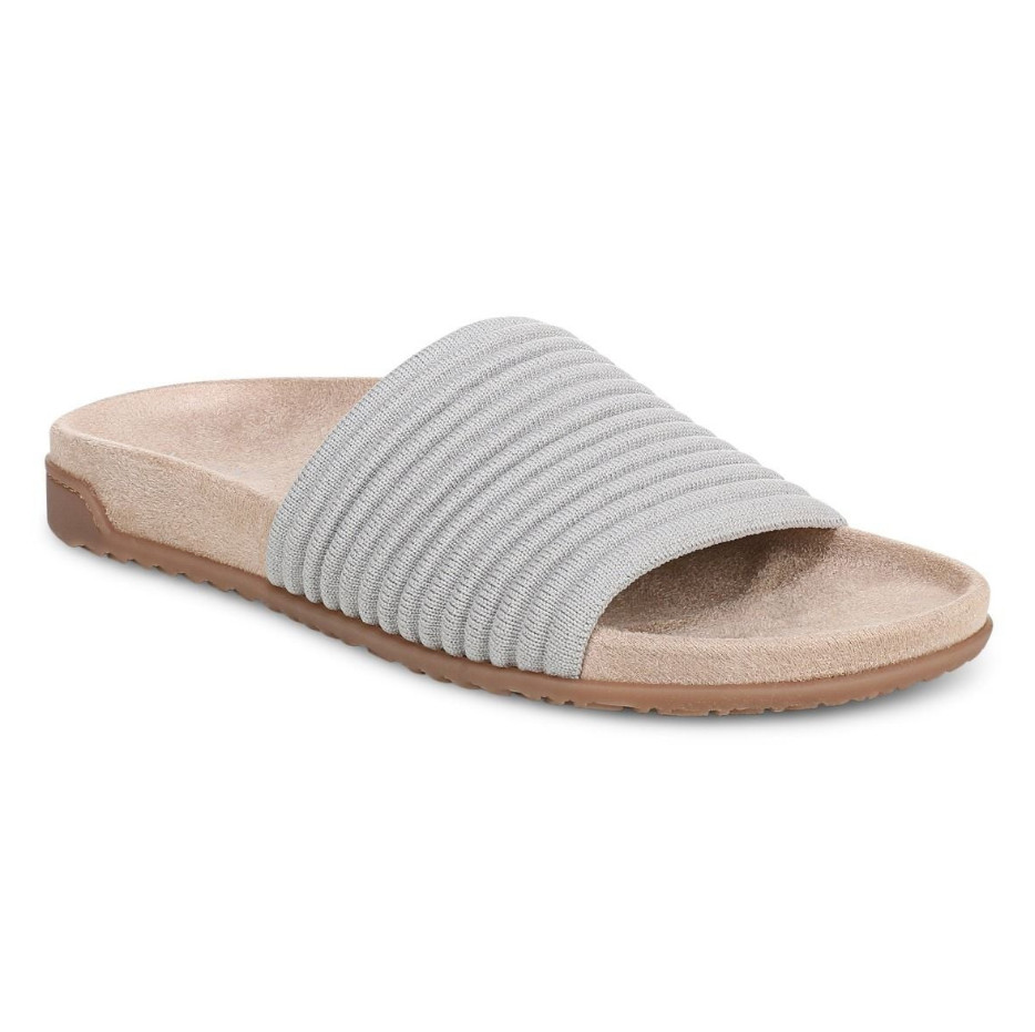 VIONIC Evie Knit Slide Sandal, Vapor Silver