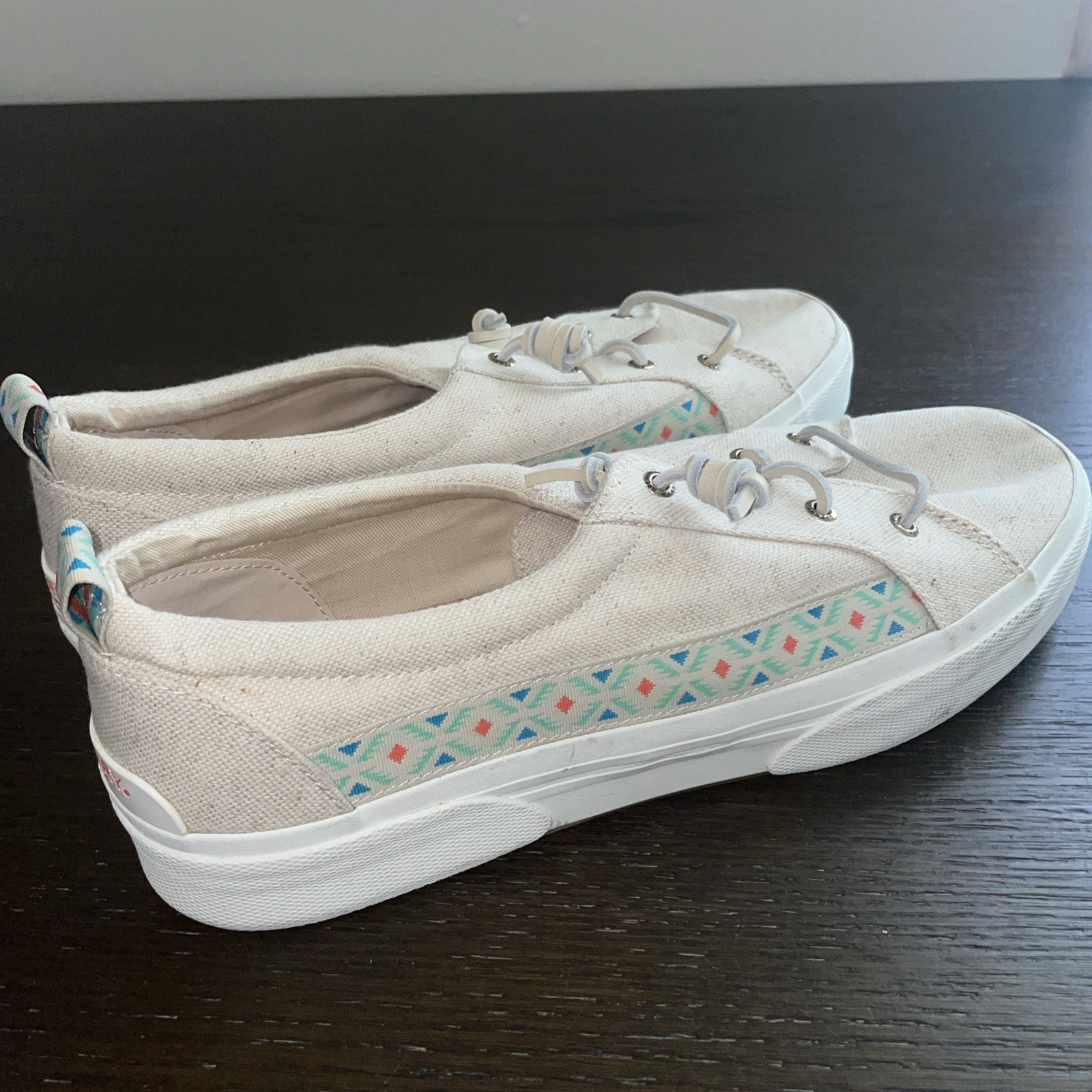 Sperry Women Size 12 Pier Wave Hi LTT Playa Slip On Beige Tribal Sneakers (