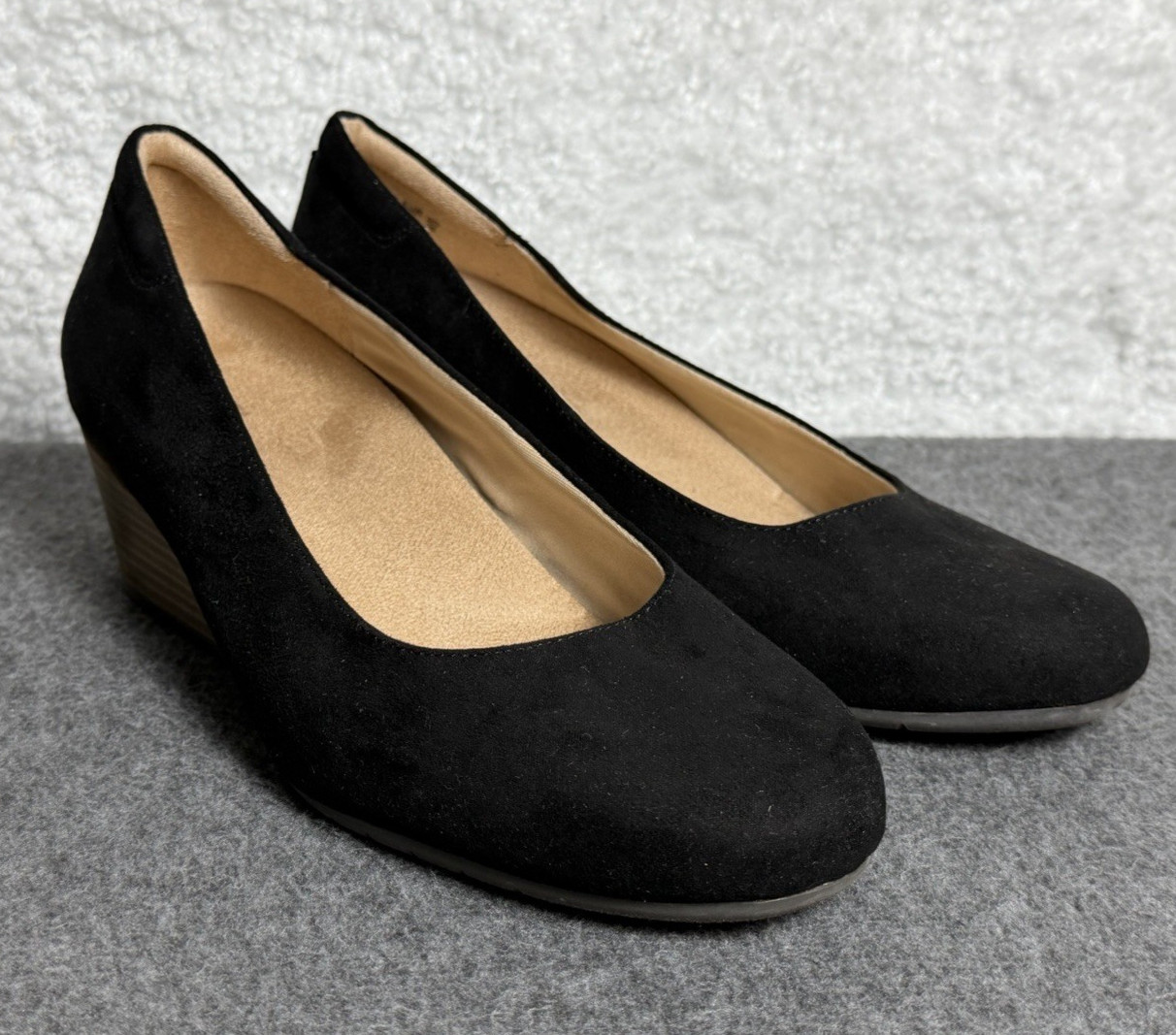 Dr Scholls Women’s BE FLEX Round Toe Wedge Pump Black Size 10W – Wide Width