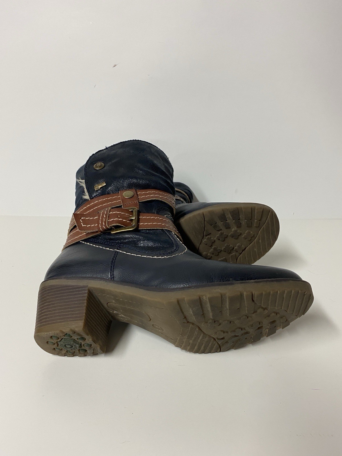Spring Step Boisa Water Resistant Women Navy Bootie Faux Fur Boots Size 37