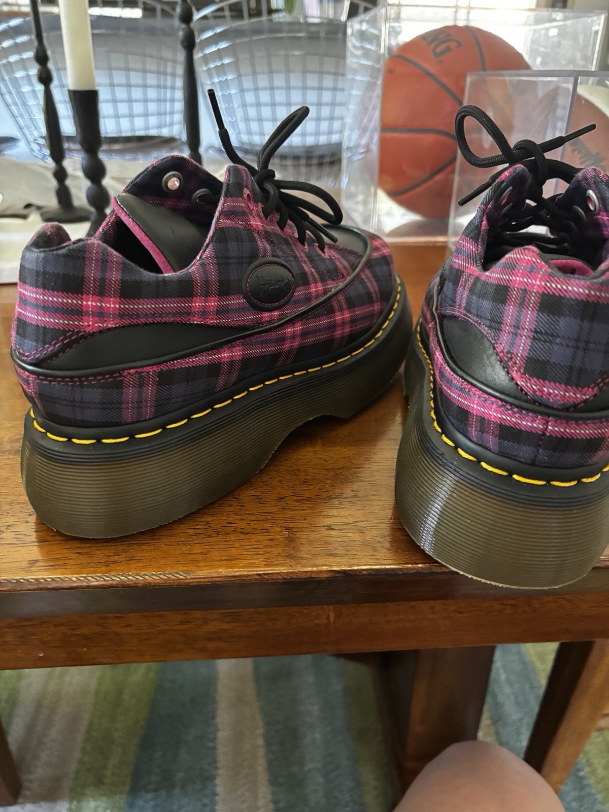New Dr. Marten Pink tartan Plaid Buzz 5I Size UK 8 Punk Grunge Sold Out 5 Eye