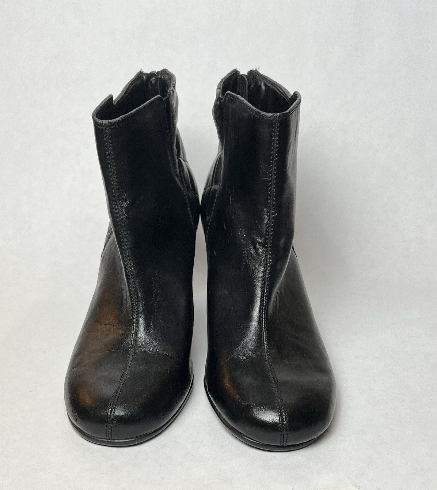 Aerosoles Black Ankle Boots Quilted Zip 3.25” Heel New Size 7
