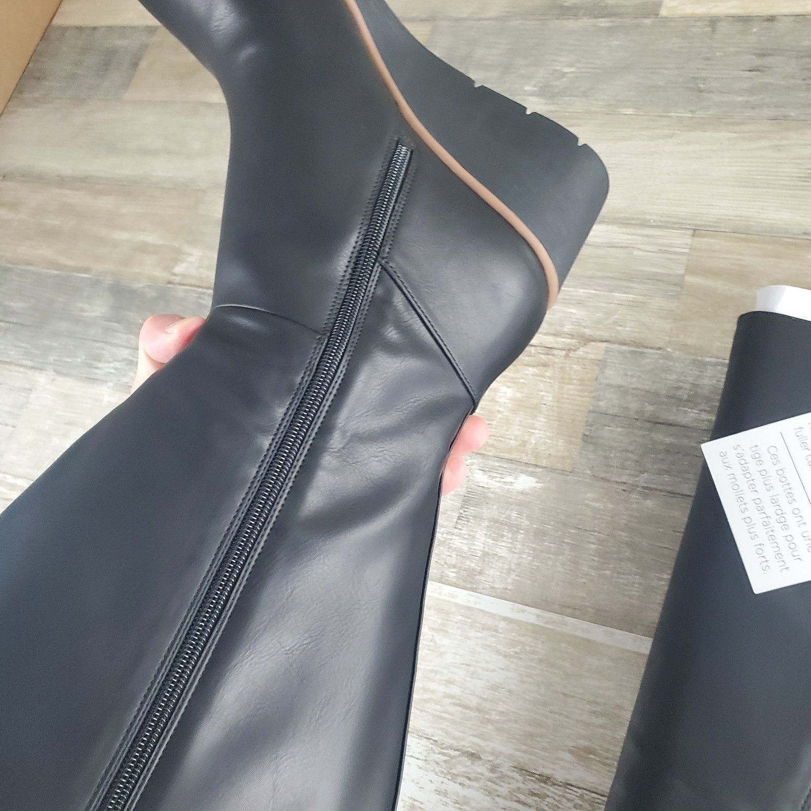 SOUL Naturalizer Adrian Black Tall Boots Womens Sz 11 Wide Width Calf Wedge