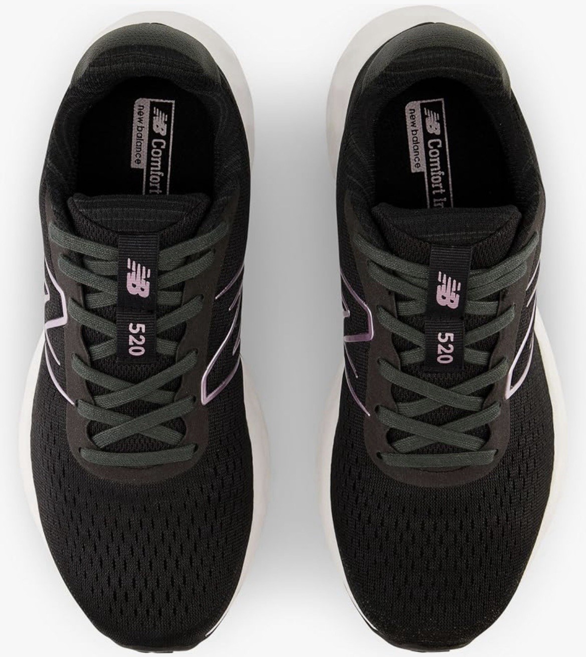 New Balance Women’s 520 V8 Black/White/Pink Mesh Low Top Lace-Up Running
