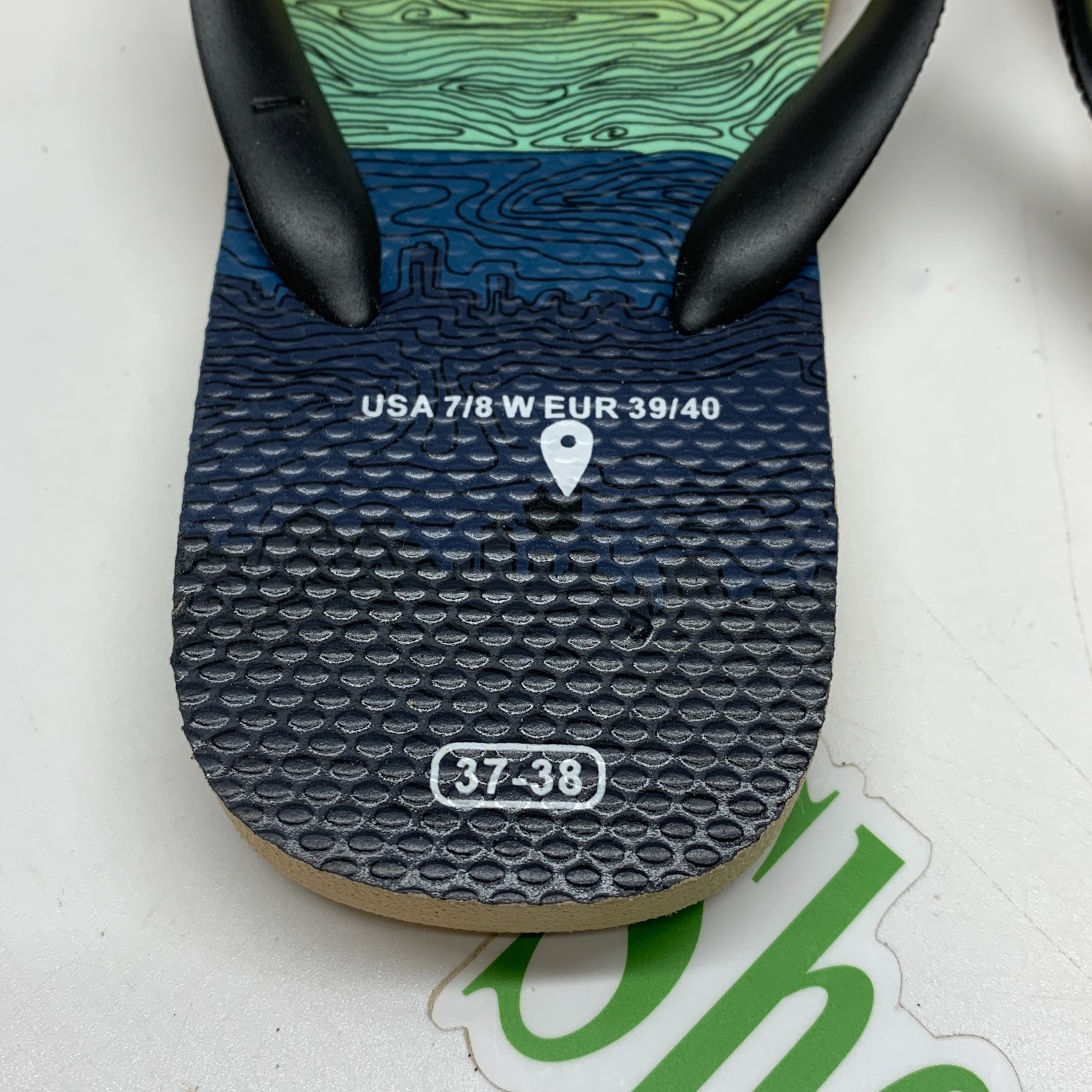 Havaianas Slim Love Rio Beach Heart Topographic Map Flip Flop Thong Womens 7 / 8