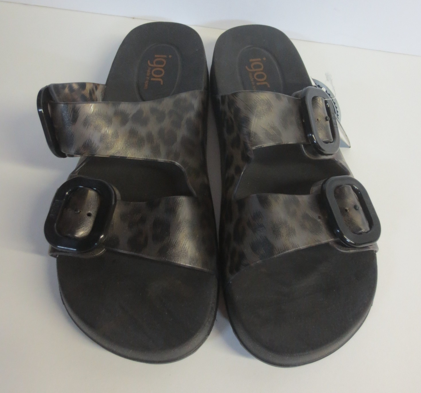 Igor Women’s Habana Brillo Leopard Sandals – BLACK – EU 41 – US 10-10.5