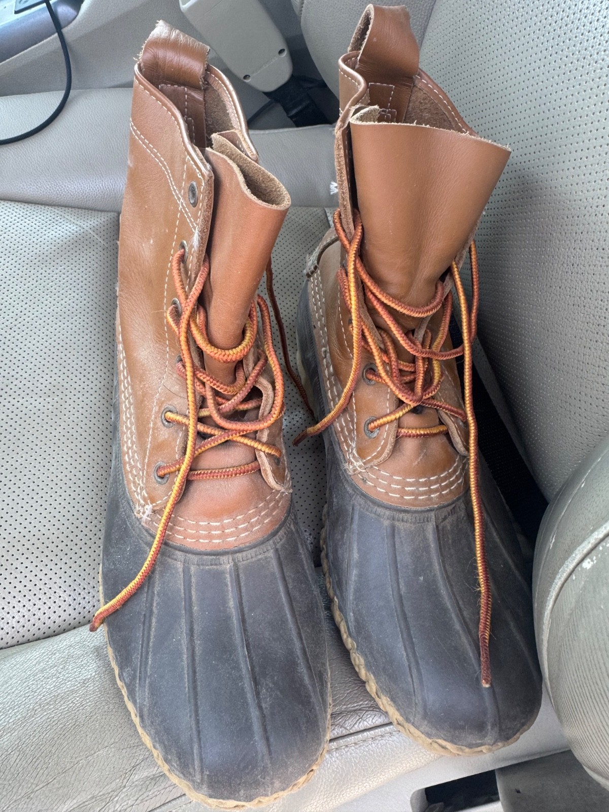 Women’s LL Bean 8” Duck Boots Size 9.5 Tan/Brown