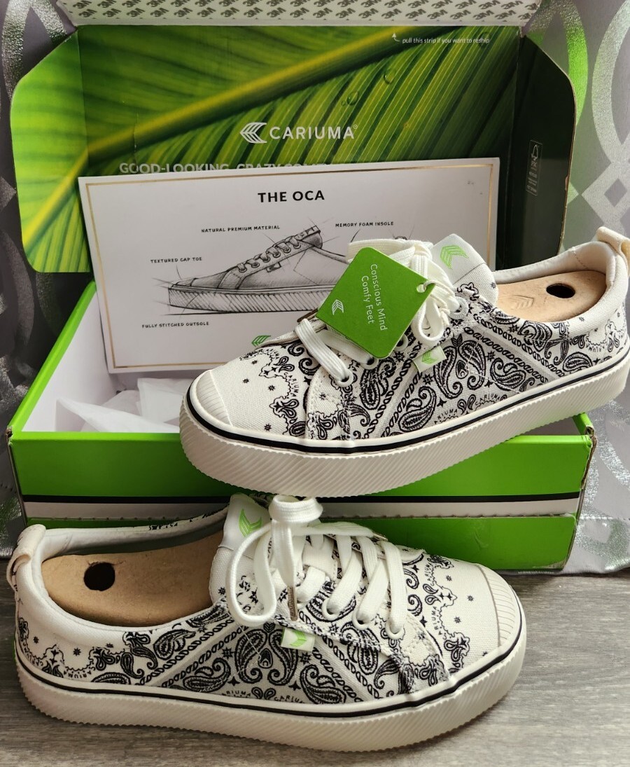 NEW CARIUMA OCA LOW OFF-WHITE BANDANA CANVAS SNEAKERS SHOES WOMEN 8.5/MEN 7.