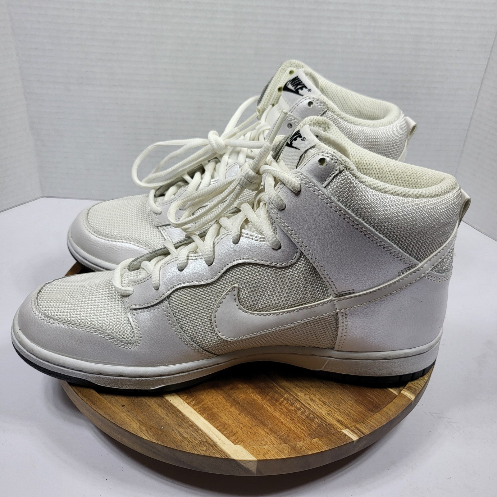 Nike Dunk High Skinny Women’s 11 Pearl White Silver Mesh 429984-105 Retro 2014