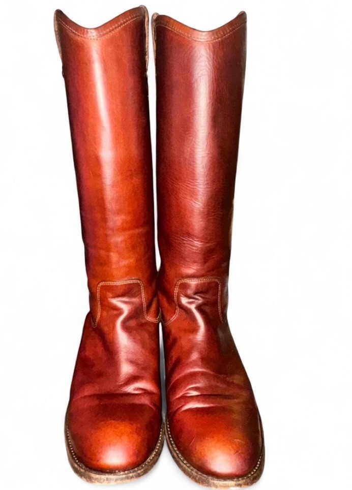 Frye Brown Leather Knee High Riding Boots Women’s US 10 B Pull On Round Toe