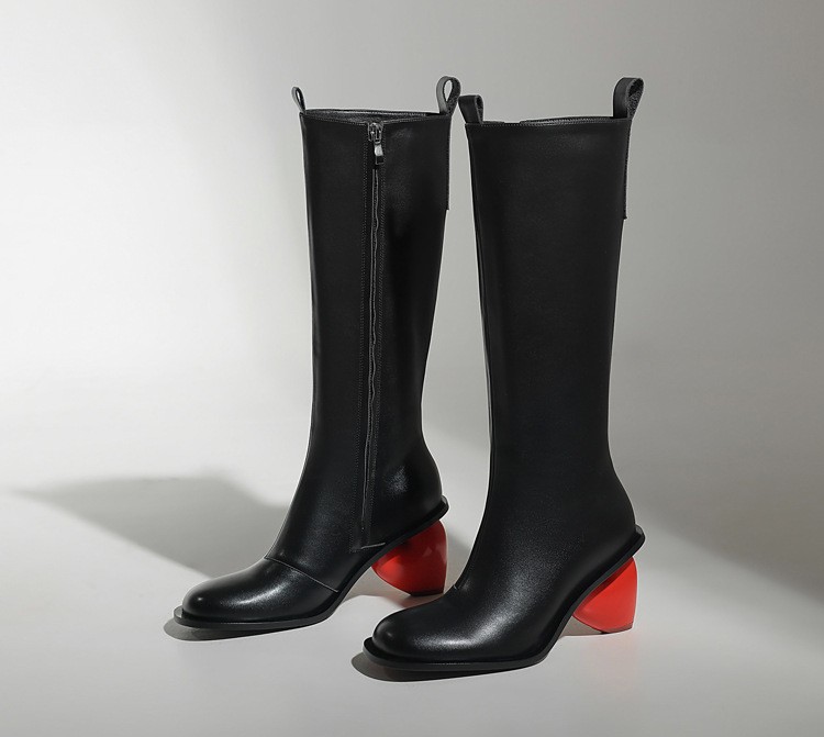 Womens Heart Heel Side Zip Party Round Toe Mid Calf Boots Shoes Vintage Clubwear