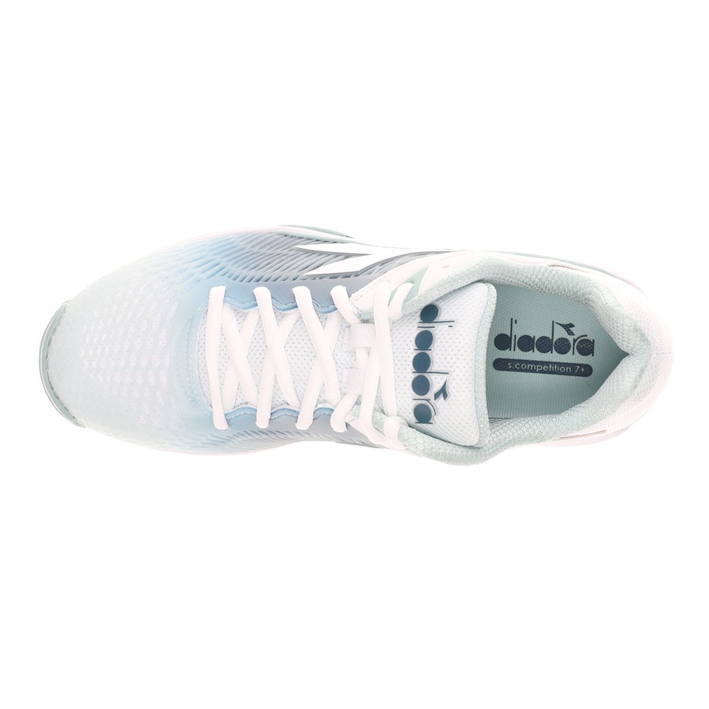 diadora Speed Competition 7 Plus Ag Tennis Womens Blue, White Sneakers Athletic