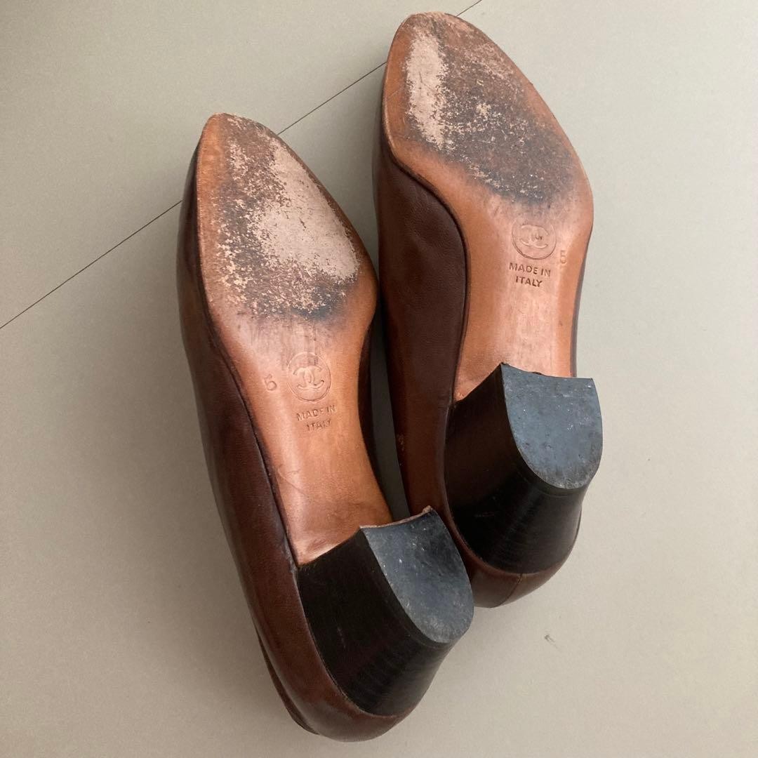 CHANEL vintage Women’s pumps size 5 Brown and beige Retro Couture Charm France