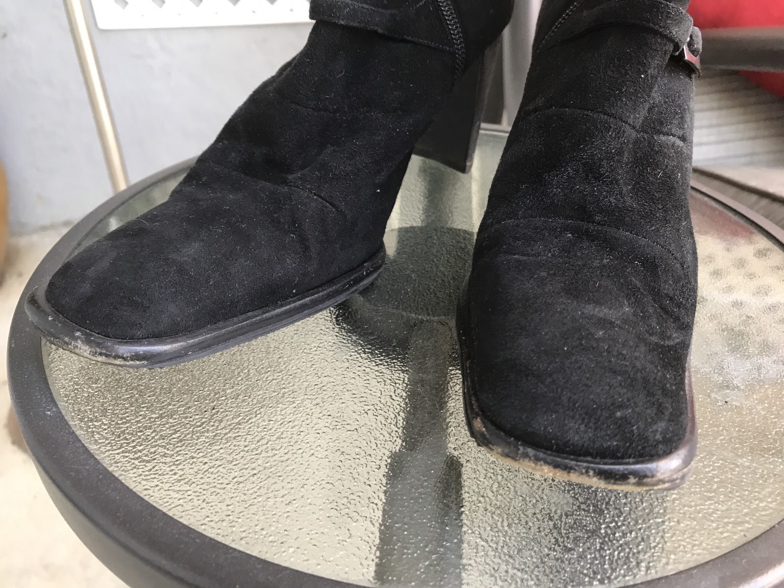 IDA MARCHINI $203 Made in Italy Womens Black Suede Ankle Boots Sz 35.5 / US 6