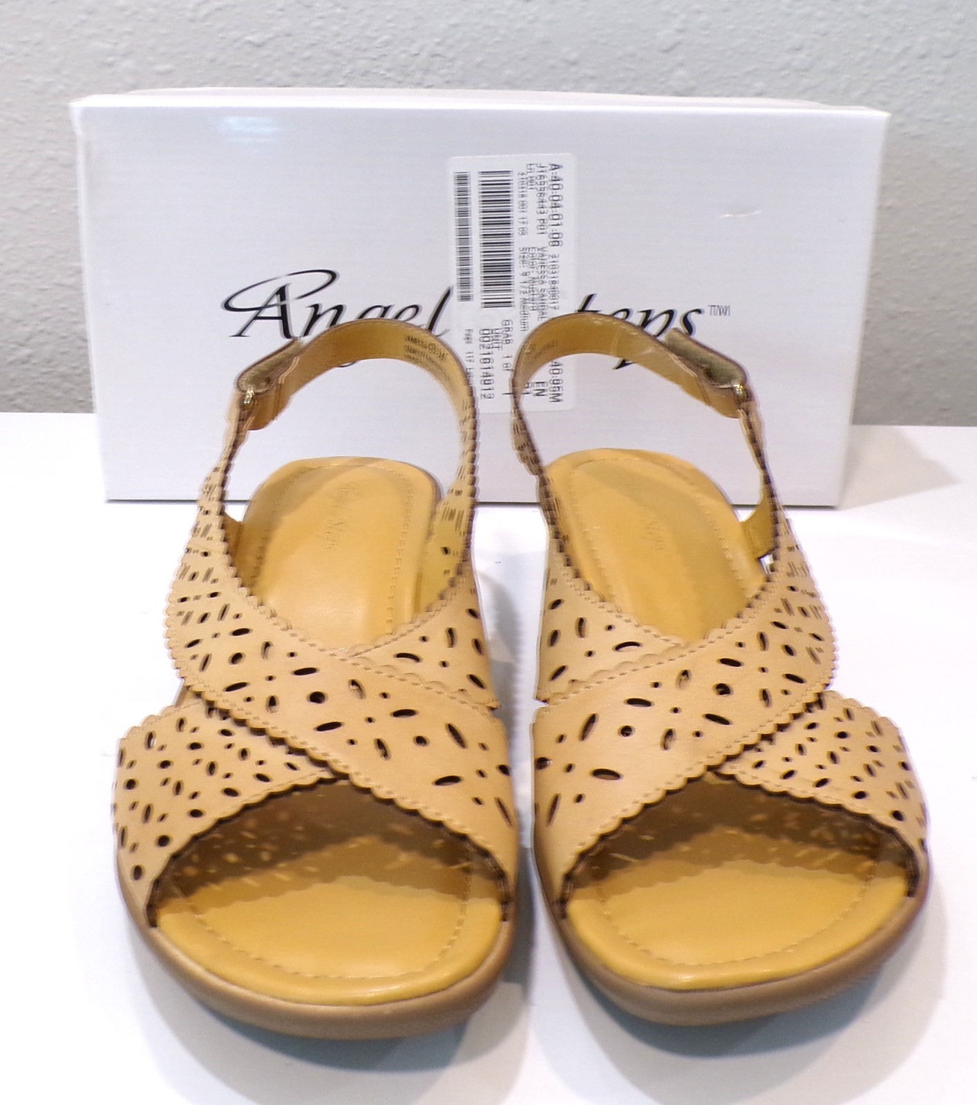 Angel Steps Yellow Faux Leather Slingback Sandals Size 9.5 M