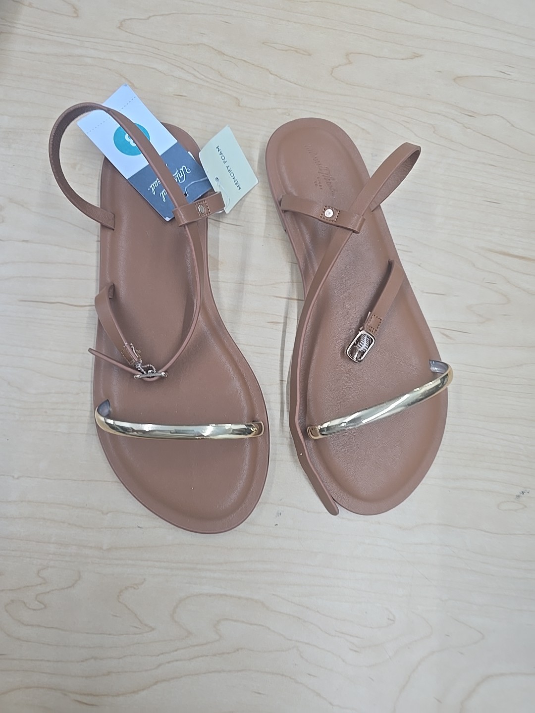 Universal Thread Womens Mildred Ornament Ankle Strap Sandals Tan Brown 8 NWT