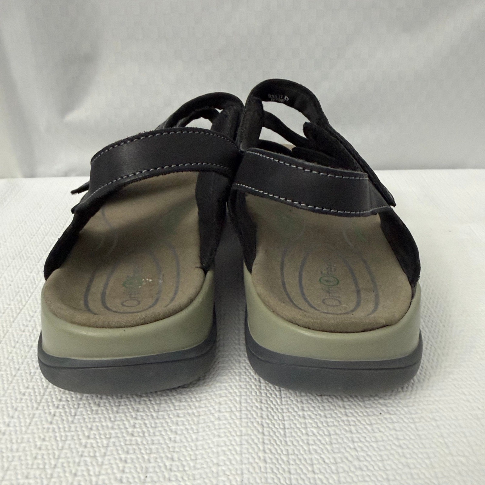 Orthofeet Naxos Sandals Women’s 11 D Wide Black Orthopedic Comfort Adjustable