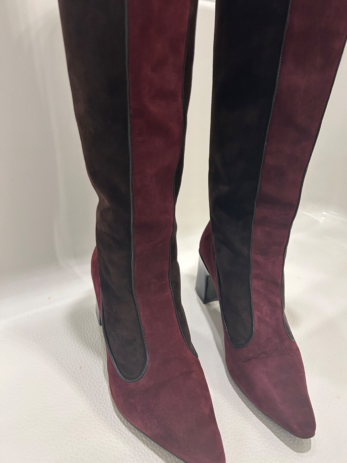 FABRIZIO VITI Vintage Suede Red and Brown Boots sz 38 1/2 (Size 7 1/2 – 8 US)