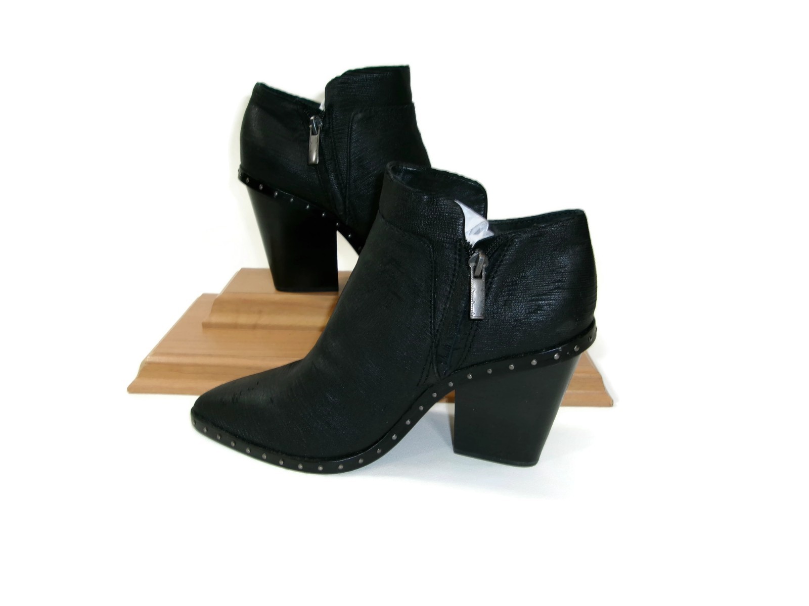 Mercer Edit Womens Road Rage Studded Black Leather Boots Booties Shoes Size 8.5