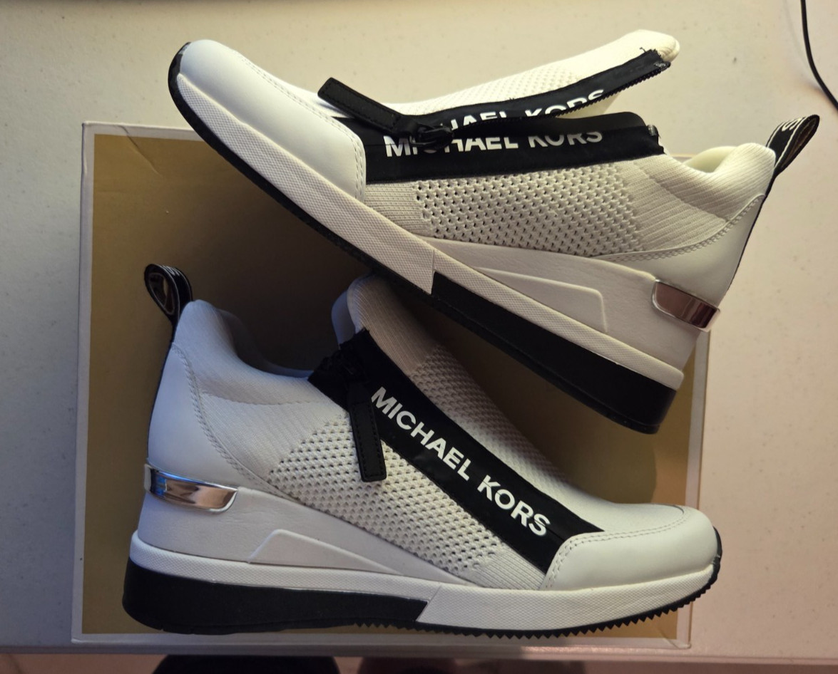 Michael Kors Willis Trainers in Stretch Knit White Size 8.5